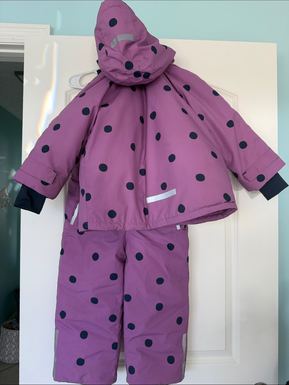 Zara Purple polkadot skiing outerwear